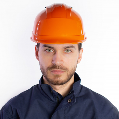 Каска защитная QUARTZ UP IV оранжевого цвета с храповым механизмом с вентиляцией Delta Plus QUARUP4OR