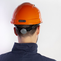 Каска защитная QUARTZ UP IV оранжевого цвета с храповым механизмом с вентиляцией Delta Plus QUARUP4OR
