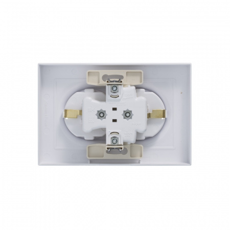 Розетка ATLASDESIGN двойная с заземлением 16А в сборе жемчуг Systeme Electric ATN000424