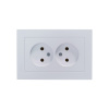 Розетка ATLASDESIGN двойная без заземления 16А в сборе жемчуг Systeme Electric ATN000420