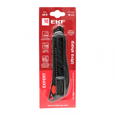 Нож строительно-монтажный 18 мм НСМ-50 Expert EKF ncm-50-exp