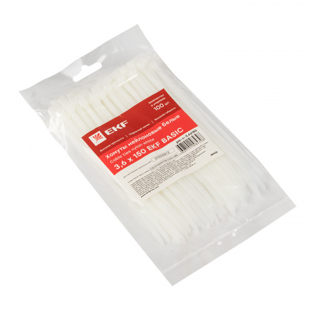 Хомут 3.6х150мм нейлон (100шт) EKF plc-c-3.6х150