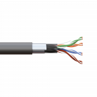 Кабель витая пара TERACOM PRO Cat.5E F/UTP 4 пары solid внешний 24AWG оболочка LDPE цвет черный (упак. 305м) EKF TRP-5EFTP-04PE-BK-OUT3