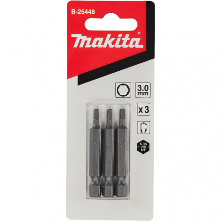 B-25448 Насадка бита HEX3.0, 50 мм, E-form (MZ), 3 шт. Makita 