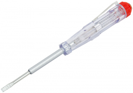 56503 Отвертка индикаторная, белая ручка 100 - 500 В, 140 мм КУРС 