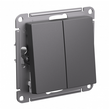 ATLASDESIGN 2-клавишный ВЫКЛЮЧАТЕЛЬ, сх.5, 10АХ, механизм, БАЗАЛЬТ Systeme Electric ATN001451