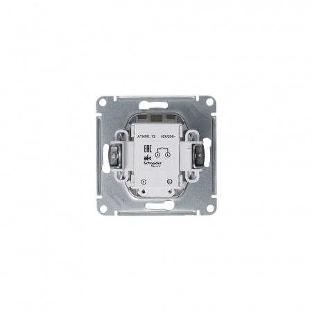 Выключатель одноклавишный ATLASDESIGN с подсветкой схема 1а 10АХ механизм алюминий Systeme Electric ATN000313