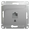 GLOSSA Розетка компьютерная RJ45 категория 5е в рамку алюминий Systeme Electric GSL000381K