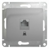 GLOSSA Розетка компьютерная RJ45 категория 5е в рамку алюминий Systeme Electric GSL000381K