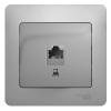 GLOSSA Розетка компьютерная RJ45 категория 5е в рамку алюминий Systeme Electric GSL000381K