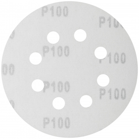 Круги шлифовальные с отверстиями (липучка), алюминий-оксидные, 125 мм, 5 шт Р 100 FIT 39665