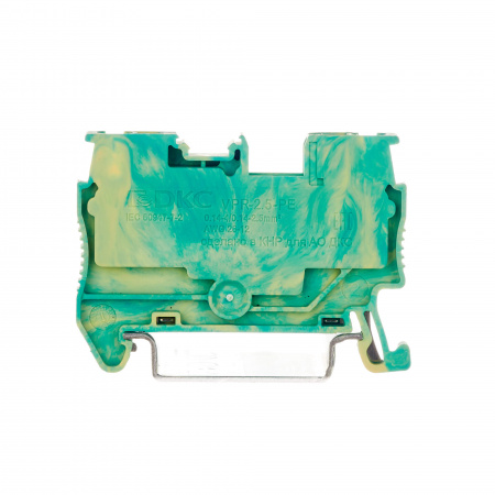 Клемма заземления , зажим push-in, 2 точки подключения, 2.5 кв.мм DKC VPR-2.5-PE-YG