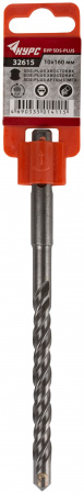 Бур по бетону SDS PLUS с двойной резьбой 10х160 мм КУРС 32615