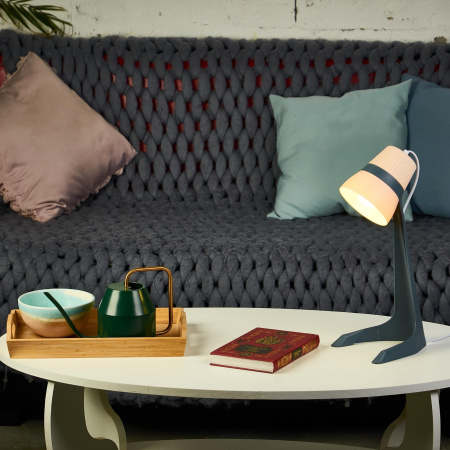 UL-00009543 Светильник настольный 40W E14 Механический выключатель Черный с кремовым ULO-K22 D/E14/A BLACK/CREAM Uniel 