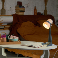 Светильник настольный 40W E14 Механический выключатель Черный с кремовым ULO-K22 D/E14/A BLACK/CREAM Uniel UL-00009543