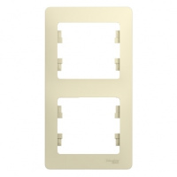 GLOSSA Рамка 2 поста вертикальная бежевая Systeme Electric GSL000206