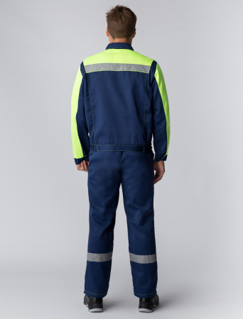 87468101 Костюм Сфера NEW (ткань Смесовая,210) полукомбинезон, темно-синий/лимонный, 56-58/ 170-176 Факел  007