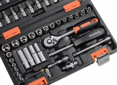 Набор инструментов, 1/4'' , CrV, в кейсе 57 предм'' Вихрь 73/6/7/2