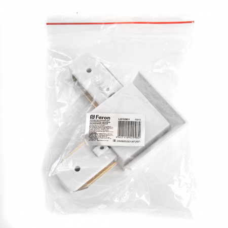 LD1001 Коннектор угловой белый для шинопровода FERON  10315