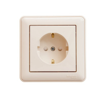 W59 Розетка скрытая с заземлением  бежевая Systeme Electric RS16-152-28