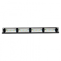 Патч-панель TERACOM PRO 19'' Cat.5E 1U полный экран STP 24 порта RJ-45 Dual IDC с органайзером EKF TRP-PPNL-5ESTP-1U24