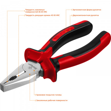 22024-1-16_z01 Плоскогубцы комбинированные МАСТЕР, 160 мм ЗУБР 