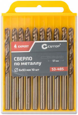Сверло по металлу Cutop EXPERT, 6х93 мм (10 шт) CUTOP 53-485
