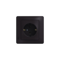 GLOSSA Розетка с заземлением шоколад в рамку Systeme Electric GSL000843