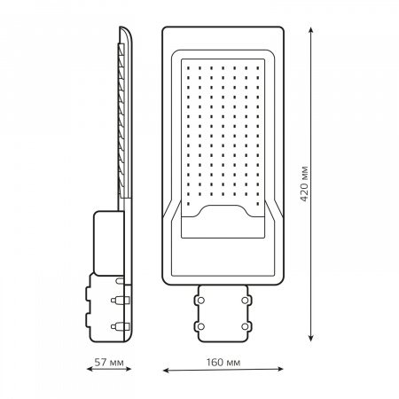 Светильник светодиодный уличный консольный LED ДКУ 80 Вт 8000 Лм 4000К IP65 190-250 В КСС Ш 420х160х57 мм Avenue Gauss GAUSS 629534280