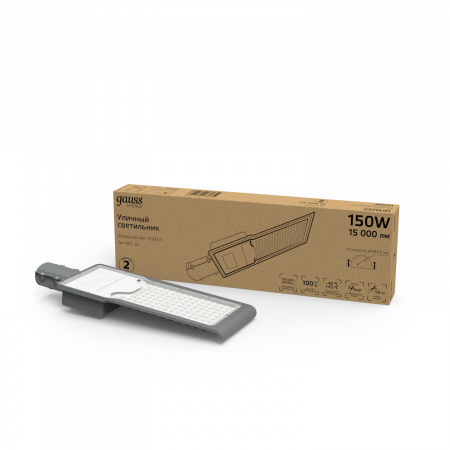 "Светильник Уличный Gauss LED Avenue IP65 546*170*67 150W 15 000lm 5000K 190-250V КСС ""Ш"" 1/5" GAUSS 629534305