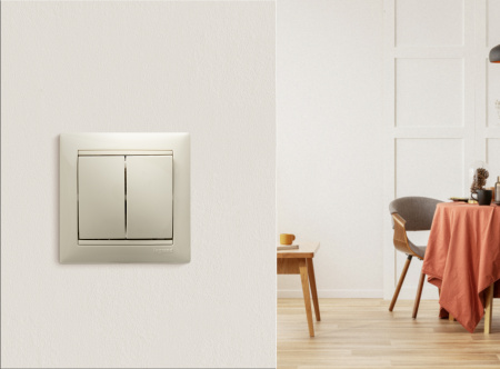 VALENA Выключатель двухклавишный в рамку слоновая кость Legrand 774305