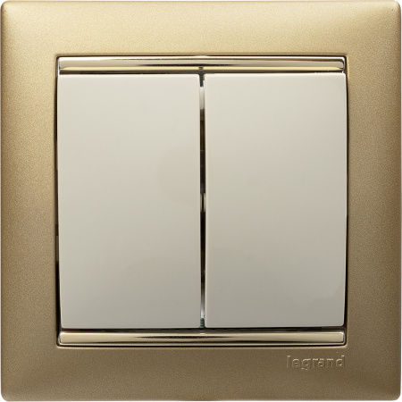 VALENA Выключатель двухклавишный в рамку слоновая кость Legrand 774305