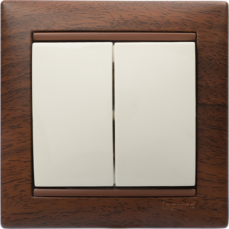 VALENA Выключатель двухклавишный в рамку слоновая кость Legrand 774305