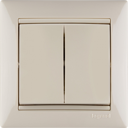 VALENA Выключатель двухклавишный в рамку слоновая кость Legrand 774305