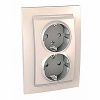 MGU23.067.25D UNICA Розетка двойная в сборе со шторками с заземлением бежевая Schneider Electric 