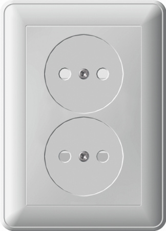W59 Розетка двойная скрытая без заземления 16А бежевая Systeme Electric RS16-254-28