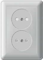 W59 Розетка двойная скрытая без заземления 16А бежевая Systeme Electric RS16-254-28