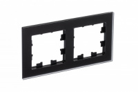 Рамка двухпостовая ATLASDESIGN NATURE, МАТОВОЕ СТЕКЛО ЧЕРНЫЙ Systeme Electric ATN331002