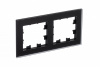 Рамка двухпостовая ATLASDESIGN NATURE, МАТОВОЕ СТЕКЛО ЧЕРНЫЙ Systeme Electric ATN331002
