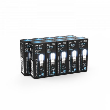 Лампа светодиодная LED 3 Вт 240 Лм 4100К белая G9 капсула 220 В силикон Black GAUSS 107709203