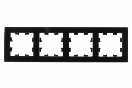 Рамка четырехпостовая ATLASDESIGN NATURE, СТЕКЛО ЧЕРНЫЙ Systeme Electric ATN321004