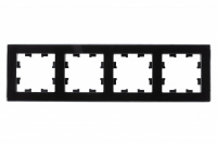 Рамка четырехпостовая ATLASDESIGN NATURE, СТЕКЛО ЧЕРНЫЙ Systeme Electric ATN321004