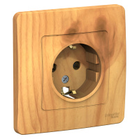 BLANCA скрытой установки розетка с заземлением без шторок, 16А, 250В, ясень Systeme Electric BLNRS001015