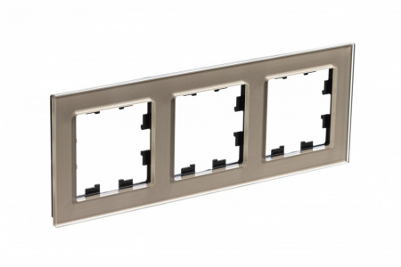 Рамка трехпостовая ATLASDESIGN NATURE, СТЕКЛО ШАМПАНЬ Systeme Electric ATN320503