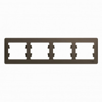 GLOSSA Рамка 4 поста горизонтальная шоколад Systeme Electric GSL000804