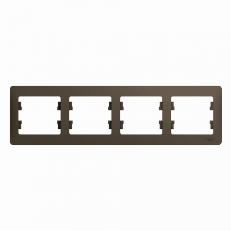 GLOSSA Рамка 4 поста горизонтальная шоколад Systeme Electric GSL000804