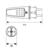 Вилка прямая c/з каучук 16А 250В IP44 цвет красный (еврослот) UNIVersal 3079