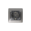 GLOSSA розетка с заземлением со шторками с крышкой в сборе IP44 платина Systeme Electric GSL001248