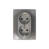 GLOSSA розетка двойная с заземлением в сборе платина Systeme Electric GSL001224