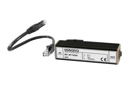 SP-IP/100D Устройство грозозащиты до 100 Мб/с RJ45 монтаж на DIN-рейку OSNOVO  00011341